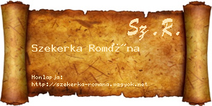 Szekerka Romána névjegykártya